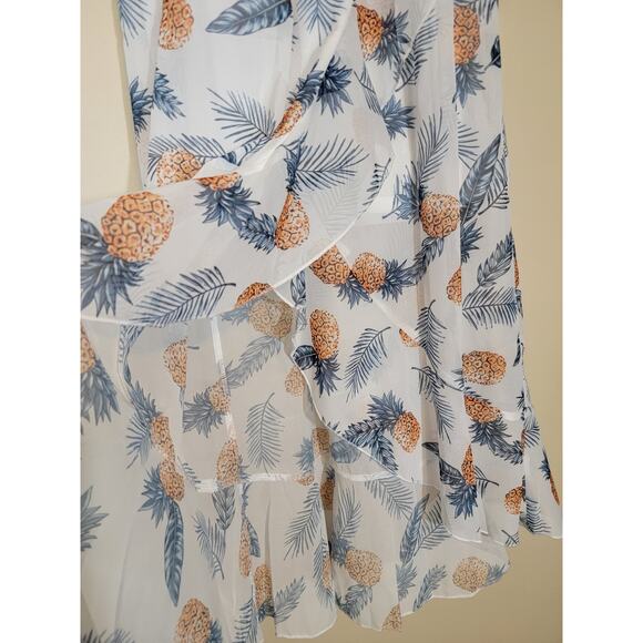 Cupshe NWT Pineapple Print Tiered Ruffle Beach Coverup Skirt Multicolor Large - Picture 3 of 8